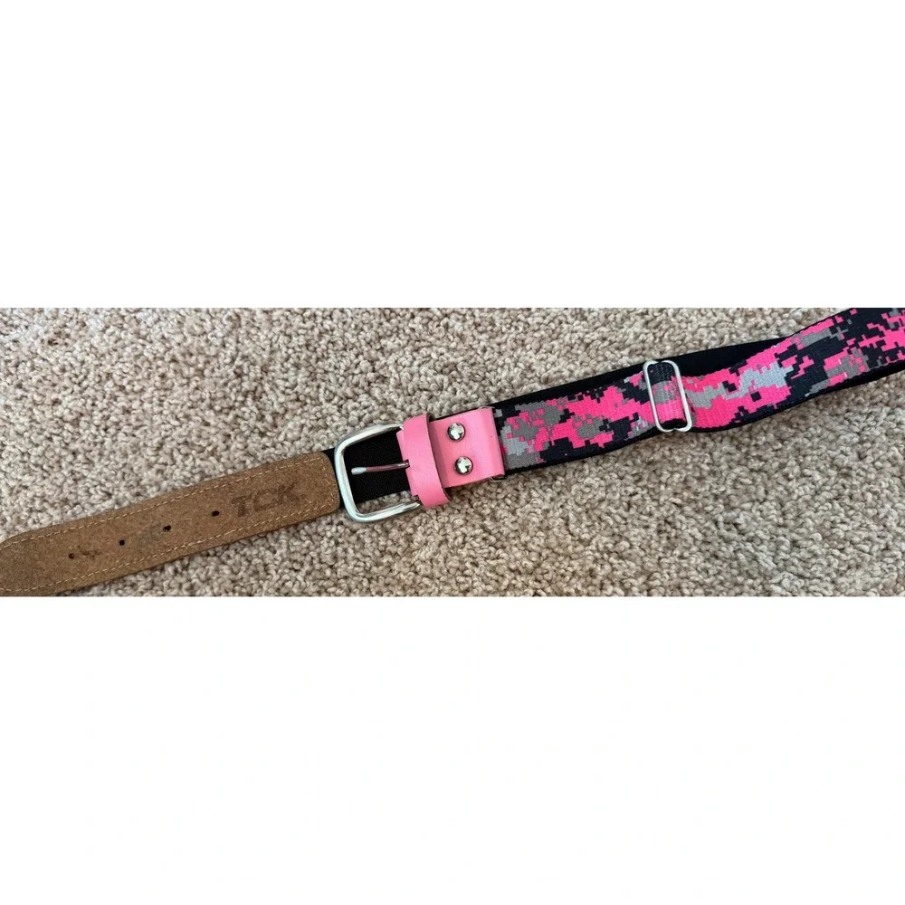 TCK Youth Baseball Softball Belt Pink Digital Camo Adjustable Elastic Athletic